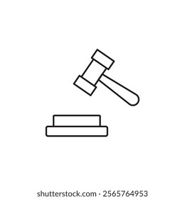 Auction icon line art vector