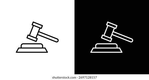 Icono de subasta. Línea con trazo editable.