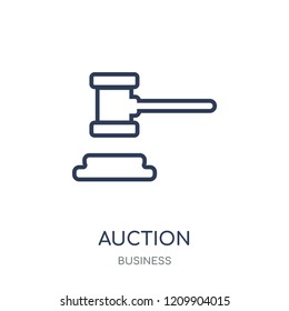Auction icon. Auction linear symbol design from Business collection. Simple outline element vector illustration on white background.
