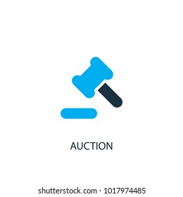 Auction icon. Logo element illustration. Auction symbol design from 2 colored collection. Simple Auction concept. Can be used in web and mobile.
