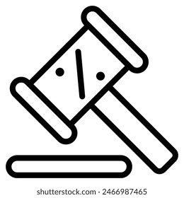 Icono de subasta con estilo de esquema. Conveniente para el diseño del Sitio web, el logotipo, el App y la IU. Basado en el tamaño del icono en general, por lo que se puede reducir.