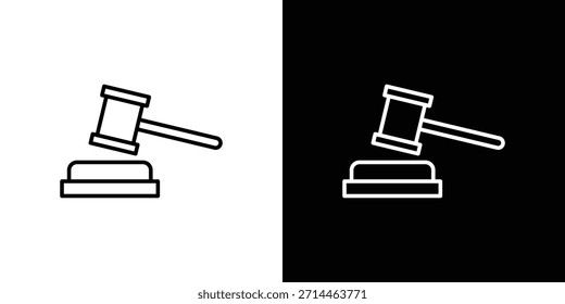 Esquema del icono de la subasta. Vector aislado pictograma para el Web