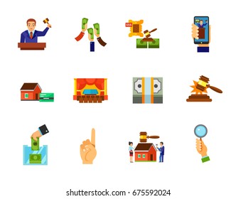 Auction icon set