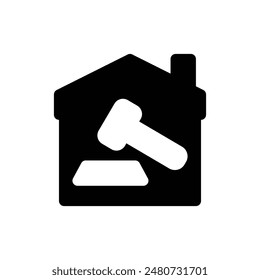 auction icon solid style element