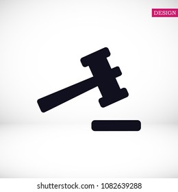 Auction icon, stock vector illustration flat design style