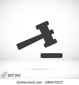 Auction icon, stock vector illustration flat design style