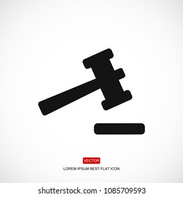 Auction icon, stock vector illustration flat design style