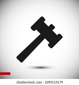 Auction icon, stock vector illustration flat design style