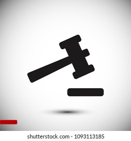 Auction icon, stock vector illustration flat design style