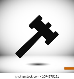 Auction icon, stock vector illustration flat design style