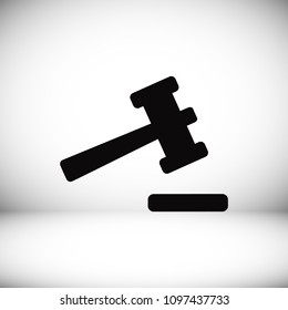 Auction icon, stock vector illustration flat design style
