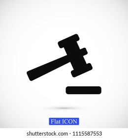 Auction icon, stock vector illustration flat design style