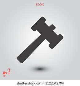 Auction icon, stock vector illustration flat design style