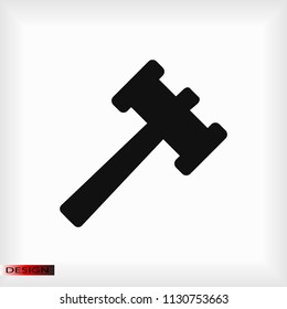 Auction icon, stock vector illustration flat design style
