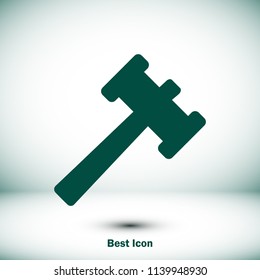 Auction icon, stock vector illustration flat design style