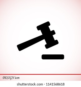 Auction icon, stock vector illustration flat design style