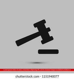 Auction icon, stock vector illustration flat design style