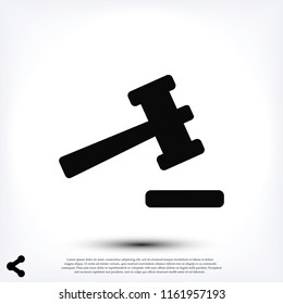 Auction icon, stock vector illustration flat design style