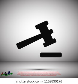 Auction icon, stock vector illustration flat design style