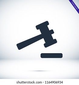 Auction icon, stock vector illustration flat design style