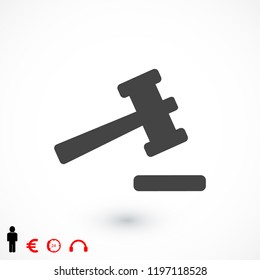 Auction icon, stock vector illustration flat design style