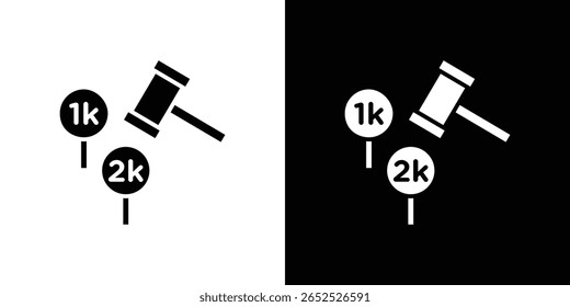 Auction icon symbol collection. Flat vector stock illustration.