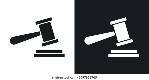 Auction icon symbol collection on white background.