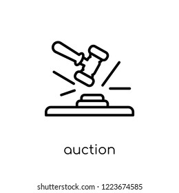 Auction icon. Trendy modern flat linear vector Auction icon on white background from thin line Business and analytics collection, editable outline stroke vector illustration