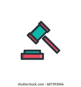 auction icon vector colorful
