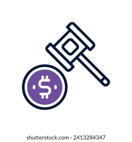 auction icon. vector dual tone icon for your website, mobile, presentation, and logo design.