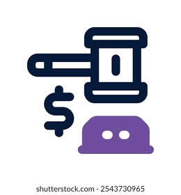 Icono de subasta. Icono de Vector de doble tono para su Sitio web, móvil, presentación y diseño de logotipo.