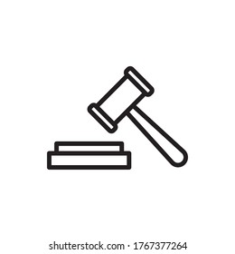Auction icon vector. Hammer sign