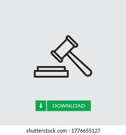 Vector de icono de subasta. Signo de martillo