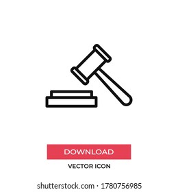 Auction icon vector. Hammer sign