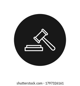 Auction icon vector. Hammer sign