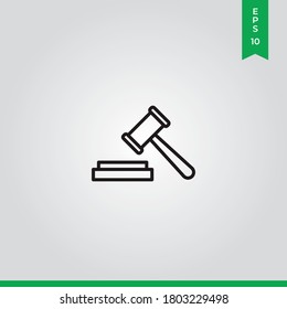 Auction icon vector. Hammer sign