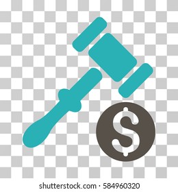 Auction icon. Vector illustration style is flat iconic bicolor symbol, grey and cyan colors, transparent background. Designed for web and software interfaces.