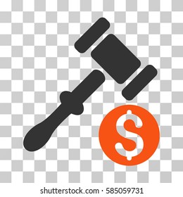 Auction icon. Vector illustration style is flat iconic bicolor symbol, orange and gray colors, transparent background. Designed for web and software interfaces.