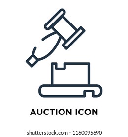 Auction icon vector isolated on white background, Auction transparent sign , line symbol or linear element design in outline style
