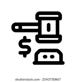 ícone de leilão. ícone de linha de vetor para seu design de site, celular, apresentação e logotipo.
