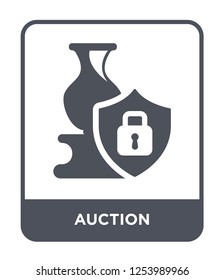 auction icon vector on white background, auction trendy filled icons from Gdpr collection, auction simple element illustration