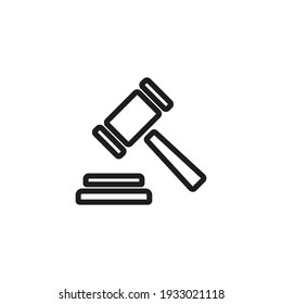 Auction icon vector. Simple gavel sign