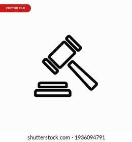 Vector de icono de subasta. Signo de martillo simple
