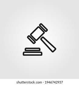 Auction icon vector. Simple gavel sign