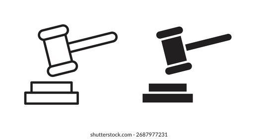 Auction icon for web designs. outline and clipart icons set