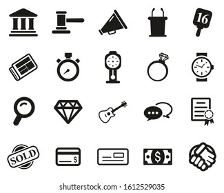 Auction Icons Black & White Set Big