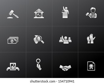 Auction icons in metallic style