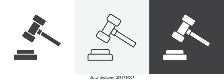 Auction icons in Thin line black color. flat simple vector symbols illustration.