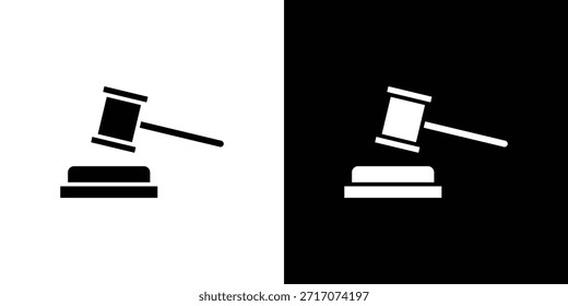 Iconos de subasta de diseño de silueta de Vector. Ilustración de Diseño gráfico plano de Vector.