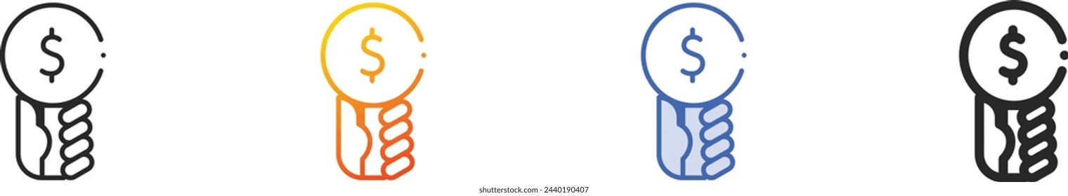 auction icon.Thin Linear, Gradient, Blue Stroke and bold Style Design Isolated On White Background